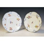 Pair of Sevres plates having hand painted floral decoration, 24.5cm diameter Condition: