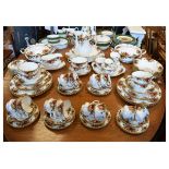 Extensive Royal Albert Old Country Roses tea, coffee and dinner service to include: a pair of two