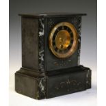 Victorian slate and marble mantel clock, 24.5cm high Condition: