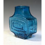 Whitefriars blue glass 'TV' vase, 17.5cm high Condition:
