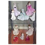 Five Royal Doulton figures - Lauren HN3975, Rebecca HN4203, Au Revoir HN3723, Thankyou (x2)