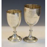 Two George V silver trophy cups, the largest Marlow Junior Fours 1913, London 1912, the smaller