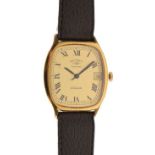 Gentleman's Rotary automatic gold plated and stainless steel back dress watch, the gilt dial