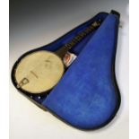 Barnes & Mullins of London four string banjo, cased Condition: