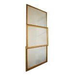 Three gilt framed wall mirrors, each having a bevelled rectangular plate Condition: