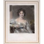 Collection of five 19th Century coloured engravings depicting fashionable ladies, birds and