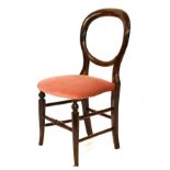 WITHDRAWN - Victorian fruitwood balloon back bedroom chair Condition: