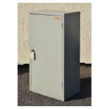 The Valor Co Ltd Birmingham grey powder coated metal cabinet with key, 46cm x 31cm x 91cm high