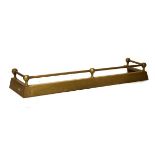 Brass fire kerb or fender with tubular rail on canted base Condition: