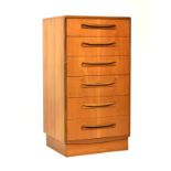 G-Plan tall chest of six drawers in teak finish Condition: