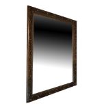 Large modern wall mirror with bevelled rectangular plate and silvered frame Condition: