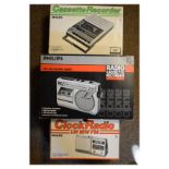 Philips three band clock radio and two cassette recorders, all in original boxes Condition: