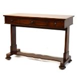 Mid 19th Century mahogany library/occasional table with rectangular top over one long and two