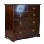 Early 20th Century mahogany chest of two short over three long drawers with Chippendale style