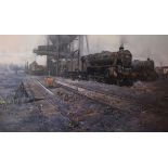 Group of assorted railway prints to include; signed David Shepherd 'Black Five Country', 610/850,