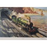 Terence Cuneo - Six signed prints, 'The Flying Scotsman', 'The Climb to Asmara', 597/850, 'Snow Hill