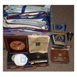 Large collection of Masonic aprons and other regalia Condition: