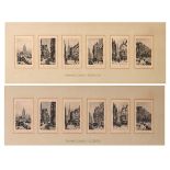 Charles Bird - Twelve small etchings - Old Bristol, mounted in two oak frames Condition: