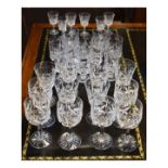 Part suite of Brierley Hill crystal Cross And Hollow pattern table glass Condition: