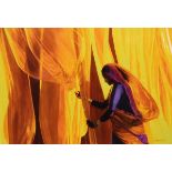 Moish Sokal - Limited edition print - Shades Of Saffron, 22.5cm x 31.5cm, framed and glazed