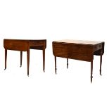Two 19th Century mahogany Pembroke tables, each fitted one real and one dummy drawer, the first on
