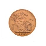 Gold Coins - George V gold sovereign, 1913 Condition: