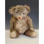 Vintage silver and brown mohair teddy bear Condition: