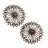 Pair of Georgian silver shoe buckles, each of eight petal flowerhead form within sunburst, maker BB,