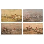 After Henry Alken - Four 19th Century coloured engravings - Hunting scenes, titled Full Cry, Going