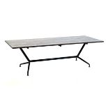 Modern Design - 1960's period Formica topped coffee table, the rectangular top with black and