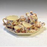 Royal Winton chintz breakfast set for one decorated with the Cotswold pattern and comprising: