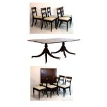 Reproduction mahogany eleven piece board room suite comprising: rectangular topped extending table