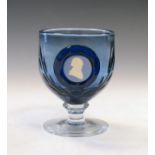 Wedgwood blue glass Cameo Goblet decorated with a jasper portrait of George Stubbs Condition: