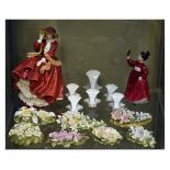 Two Royal Doulton figures - Vanity HN.2475 and Top O'The Hill HN.1834, together with seven Royal