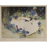 James Shearing - Limited edition coloured etching - The Sunbather A.P.II/100, signed, titled and