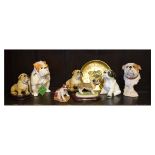 Royal Doulton figure of a bulldog together with various other bulldog figures Condition: