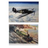 Terence Cuneo - Six signed limited edition prints, each depicting a steam engine and titled The