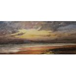 William Henry Dyer - Watercolour - Angry Sunset, North Devon Coast, signed and titled, 29.5cm x