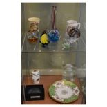 Various decorative ceramics and glassware including paperweights etc Condition: