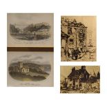 F.A.W.T. Armstrong - Six signed limited edition etchings including two Bristol scenes, the largest