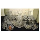Collection of mid/late 20th Century good quality cut glassware including; table glass, vases,