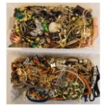 Large quantity of various costume jewellery Condition: