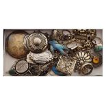 Large selection of silver, white metal and other dress jewellery to include; bar brooches,