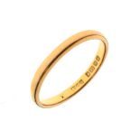 George V 22ct gold wedding band, hallmarked Birmingham 1934, size O, 2.6g approx Condition: