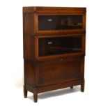 Early 20th Century Globe-Wernicke 'Universal' three tier sectional bookcase, the upper two tiers