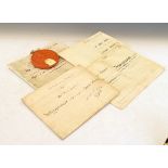 Small collection of antique vellum legal documents including; 'Enfranchisement of land copy hold