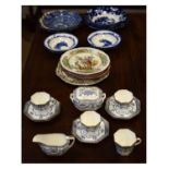 Early 20th Century Wedgwood blue and white transfer printed part tea service, together with