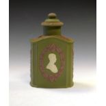 Wedgwood tri-colour jasper tea caddy commemorating the Investiture Of The Prince Of Wales 1969,