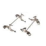 Pair of silver plated figural knife rests, each formed as a pair of Greyhounds Condition: