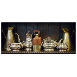 Mid/late 20th Century Liberty & Co silver plated four piece tea set, with original packaging,